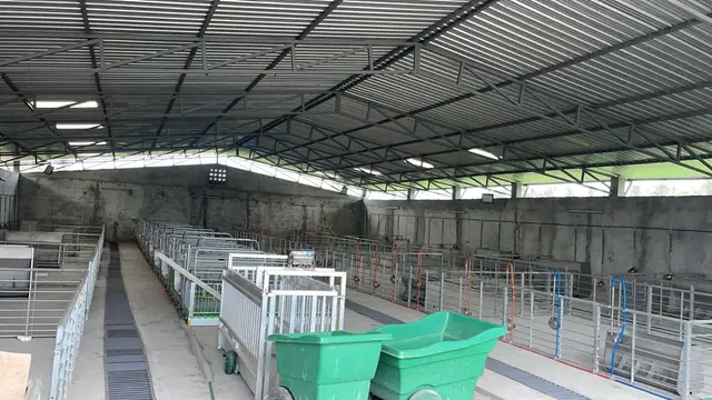 Les cases et les allées de l’exploitation SmartFarm